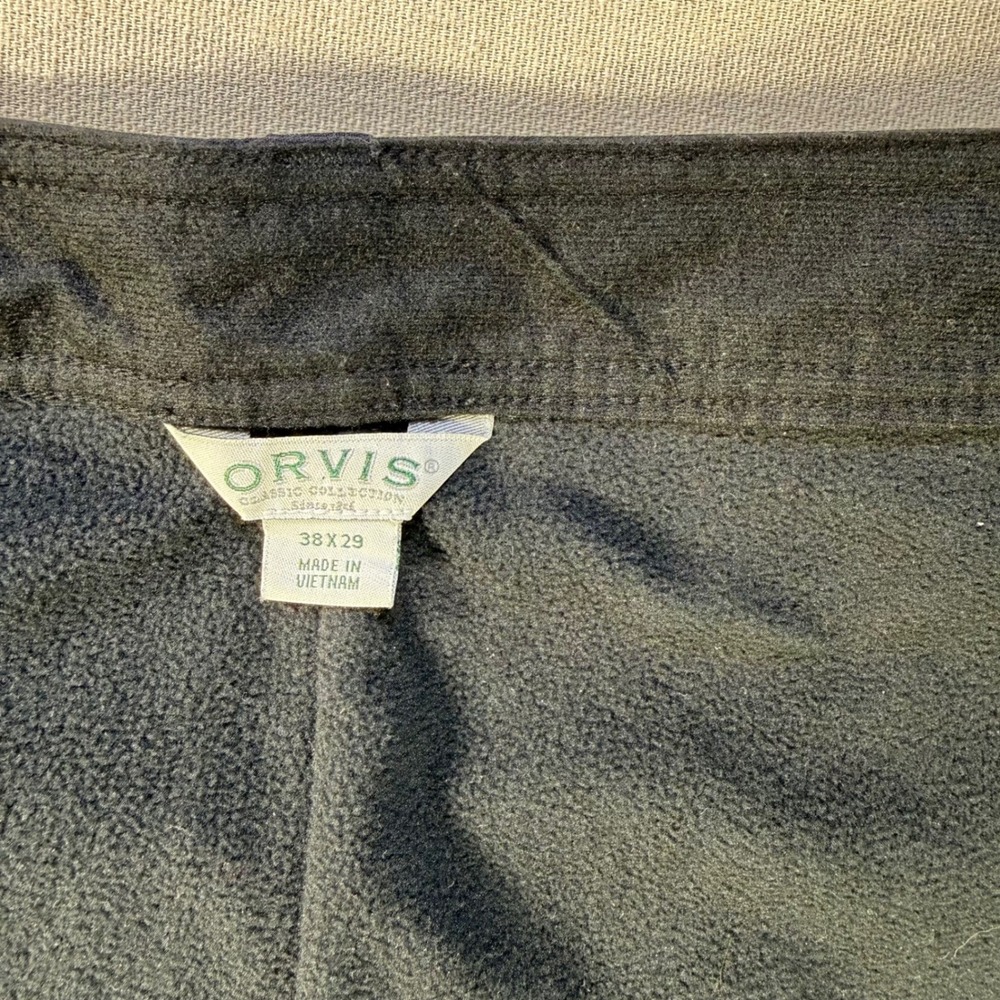 Orvis Mens 38 x 26 Fleece Lined Tech Pants Navy Blue Hiking Trouser